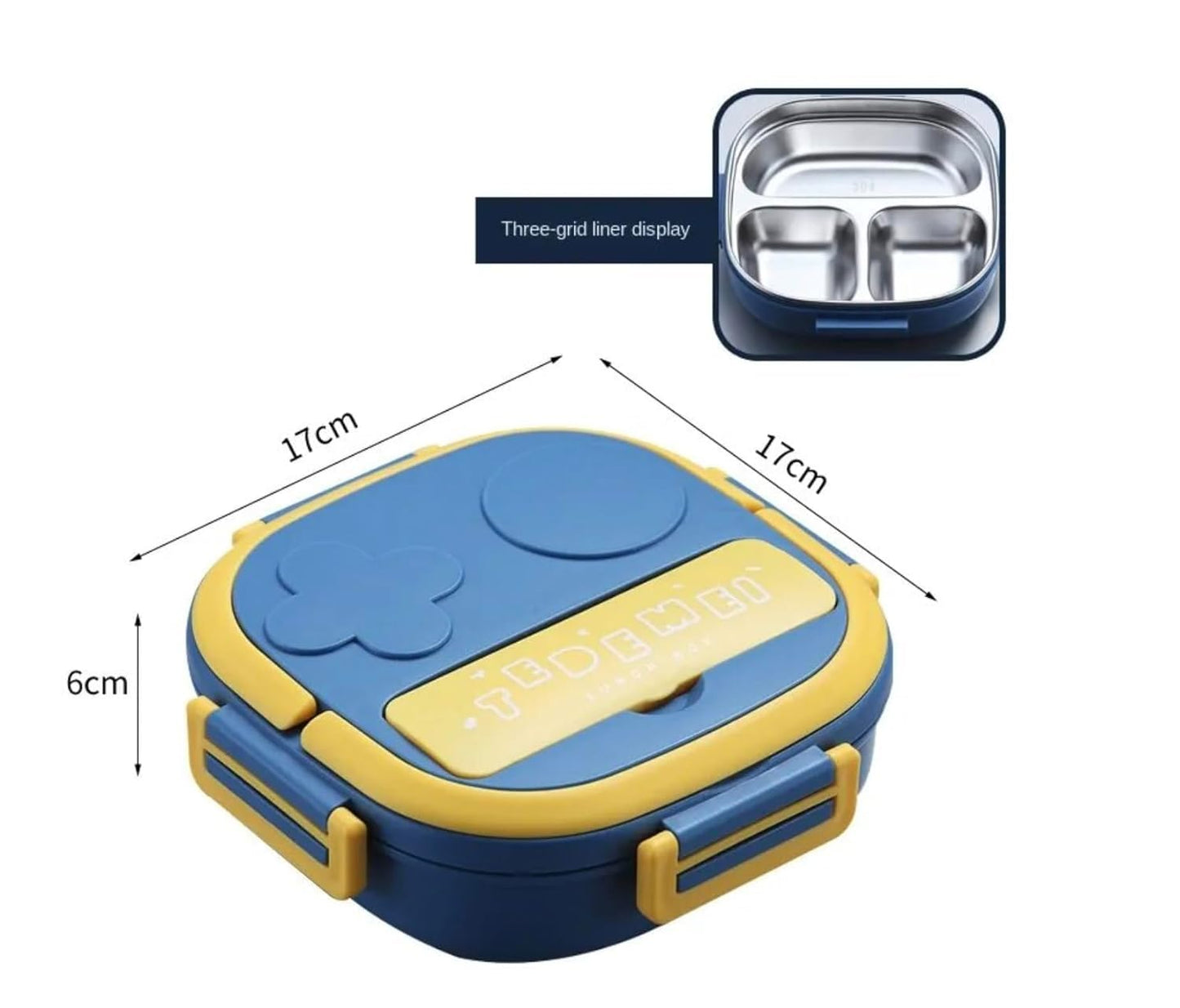 Insulated Bento Box with Compartments and Easy to Open, includes Plastic Fork