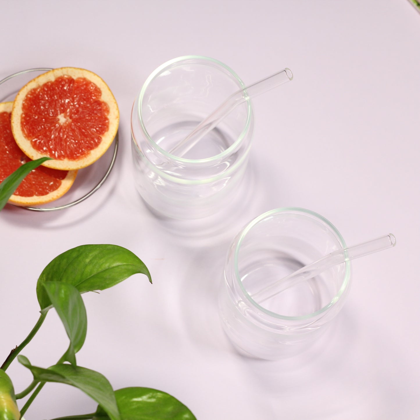 Can-Shaped Glass Tumblers with Straws - Set of 2 | 540ml | Sip in Style Anywhere!