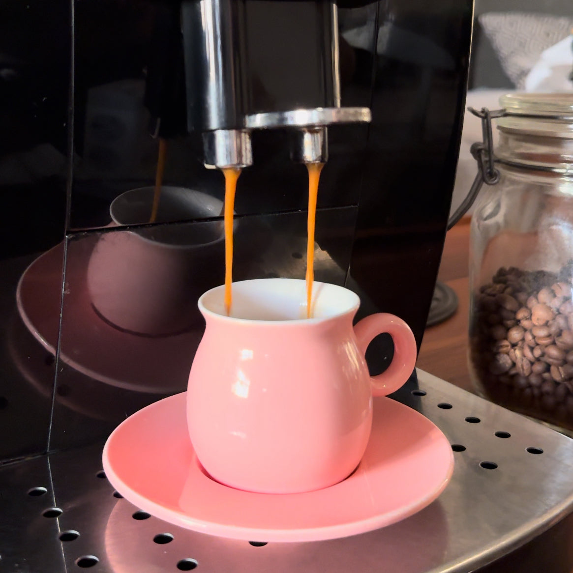 Pastel Pink Mini Espresso Cup and Saucer – Perfect Wake-Up Shots | Cute, Compact & Instagram-Worthy